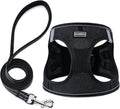BOOMIBOO Dog Harness with Leash Set, No Pull Adjustable Reflective Step-in Puppy Pet Vest Harnesses for Small Medium Large Dogs and Cats,Black S