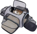 Siivton Airline Approved Pet Carrier, 4-Way Expandable Cat Dog Carrier for Under-Seat Travel, Soft-Sided Portable Pet Bag with Removable Fleece Pad, Fits Small Pets Up to 15 lbs (18"x 11"x 11")