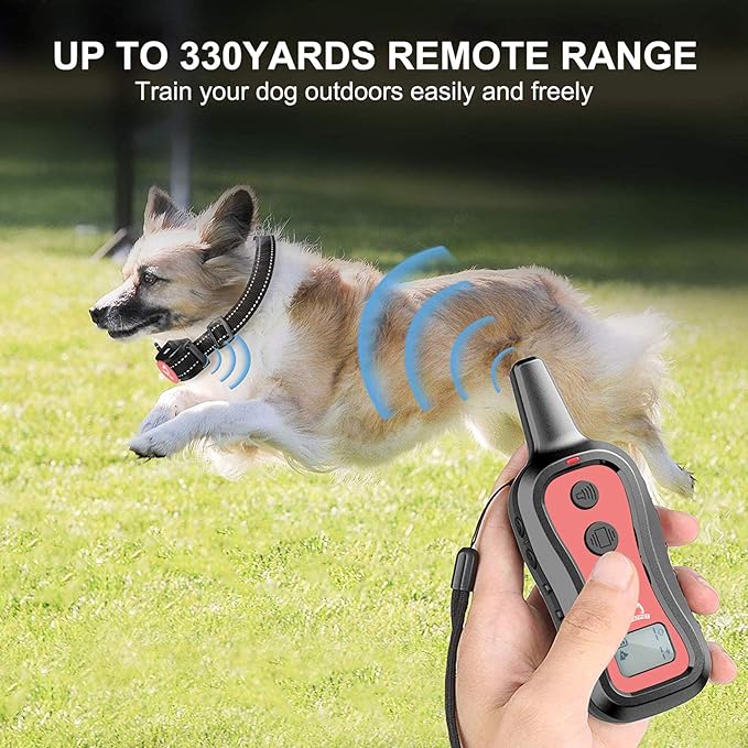 PATPET Dog Training Collar Shock Collar with Remote - 3 Training Modes, Beep, Vibration and Shock, Up to 1000 ft Remote Range, Rainproof for Small Medium Large Dogs