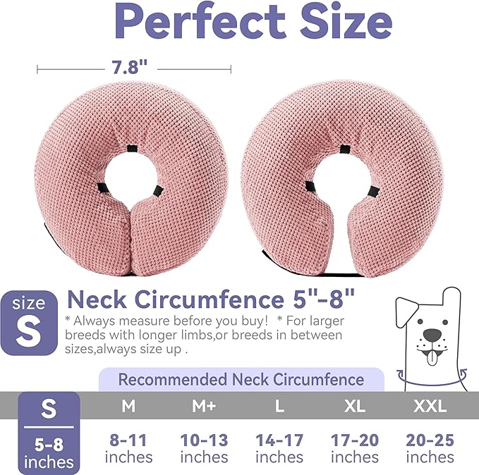 Soft Inflatable Dog Cone for Large Medium Small Dogs Cats - Neck Donut, E Collar Alternatives for Recovery