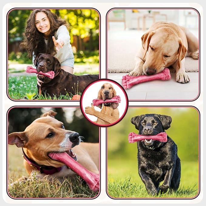 Dog Toys for Aggressive Chewers, Indestructible Dog Bones for Aggressive Chewers, Tough Chew Toy for Heavy Duty Dogs, Big Teething Toys with Durable Nylon for Large/Medium Breed Puppies