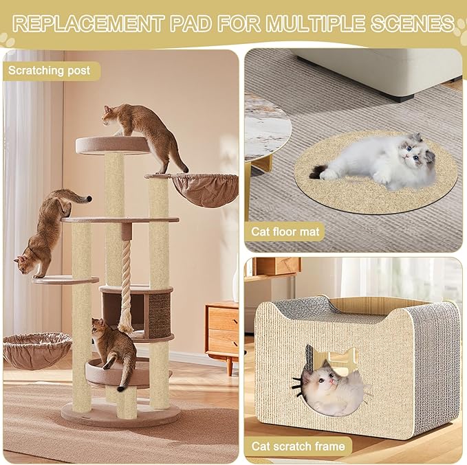 Cat Scratch Mat,118.5"x15.9" Trimmable Self-Adhesive Cats Scratch Carpet,Couch Protector from Cats Claw, Cat Scratch Furniture Protector, Indoor Furniture Protection for Chair, Wall, Sofa (Beige)