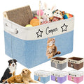 Personalized Dog Cat Toy Storage Basket with Photo & Name, Custom Collapsible Pet Organizer Bin with Handles for Toys, Clothes, Blankets & Pet Supplies