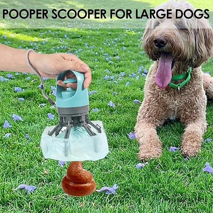 Pooper Scooper for Dog, Portable Dog Poop Holder with Waste Bag Pouch, Sanitary Pet Waste Picker Upper with Claw Pickup Tool, Small & LargeDogs Poop Scoop, Travel Pet Accessories for Walking