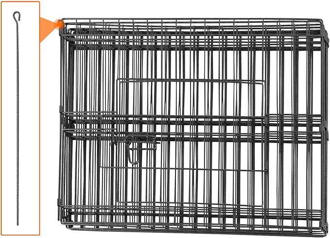 Yaheetech 24 inch Black Metal Pet Playpen 16 Panel Foldable Playpen for Puppy - Outdoor & Indoor with Door - Metal Dog Exercise Pen Barrier Kennel Portable Puppy Fence