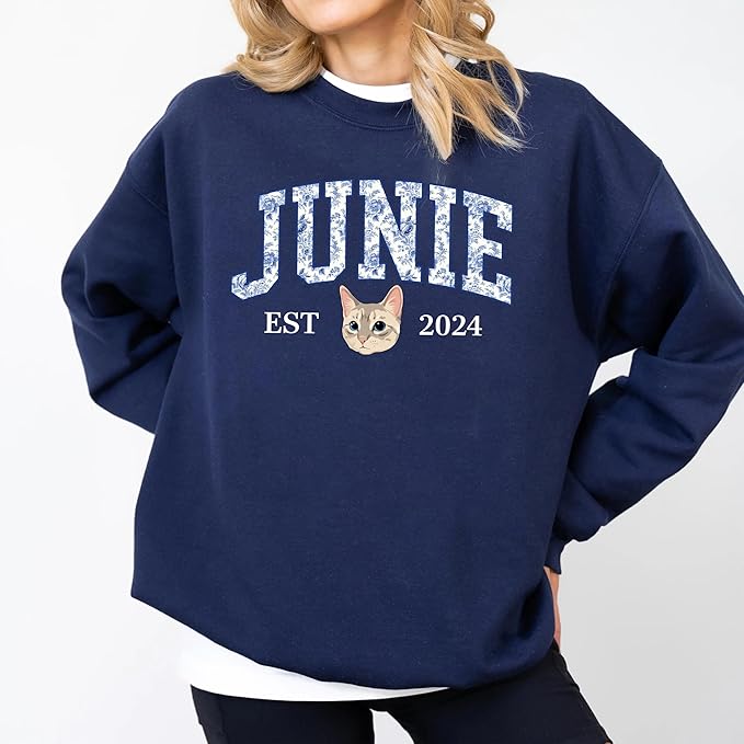 Custom Pet Sweatshirts with Photo and Name, Personalized Dog Sweatshirt, Gifts for Dog Mom, Dad