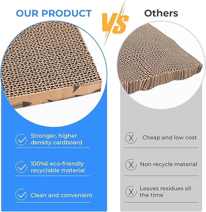 Mini Cat Scratching Board 4pcs Brown Cardboard Cat Scratcher Scratch Pad for Indoor Cats