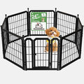 Dog Playpen for Indoor & Outdoor, 24 inch 8 Panels Metal Puppy Playpen for Puppies/Small Dogs, Portable Pet Fence for Yard, Camping, Travelling, Black
