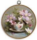 DILSJ Vintage Hummingbird Round Oval Wall Art Decor, Country Flower Bird Canvas Wall Art Framed, Watercolor Hummingbird Hanging Decorations for Home Bedroom Living Room Decor, 10x10 Inch