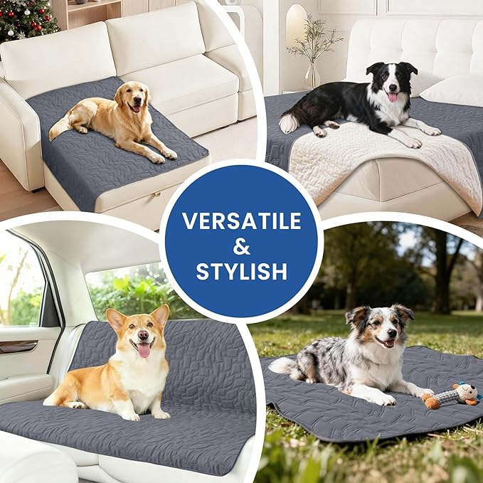 Waterproof Couch Covers for Pets, Waterproof Dog Bed Cover, Anti-Slip Soft Dog Blankets, Couch Cover for Dogs Washable, Pet Blanket for Puppy Large Dogs Cat (30x53 Inch, Dark Grey)