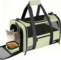 Soft Side Cat Carrier Airline Approved for Puppy Kitten Dog Carriers for Small Medium Cats Under 15lb, Collapsible TSA Approved Travel Pet Carrier, Green