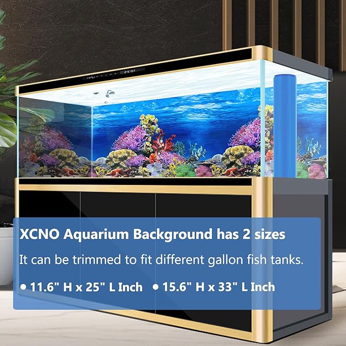 Fish Backgrounds Paper Double Sides Undersea Aquarium Background Poster Colorful Sea Anemone Fish Tank Background Sticker Decorations 16"x 33"