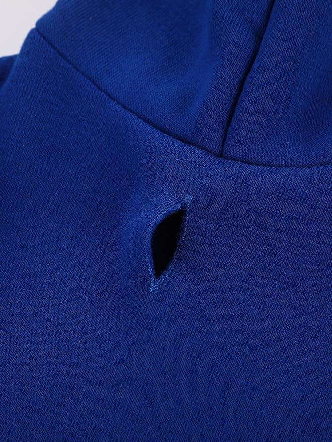 QWINEE Basic Dog Hoodie Sweatshirt Puppy Sweater Warm Cat Costumes Pet Clothes for Chihuahua Puppy Kitten Small Medium Dogs Royal Blue Medium