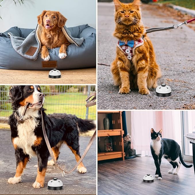 Pet Training Bells, 2 Pack Dogs Bell for Door Potty Training and to Ring to Go Outside Communication Device Dog AgilityTraining Equipment Interactive Toys (White)