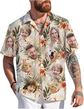Custom Hawaiian Shirt with Face Photo Picture for Men Women Kids Youth Adult, Tropical Personalized Hawaiian Shirts Gift