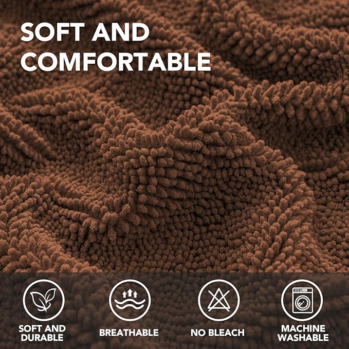 H.VERSAILTEX Non Slip Pet Couch Cover Chenille Dog Bed Protector Thick Soft Sofa Slipcover Pet Friendly Washable Couch Cushion Covers for Pets (30" x 70", Caramel)