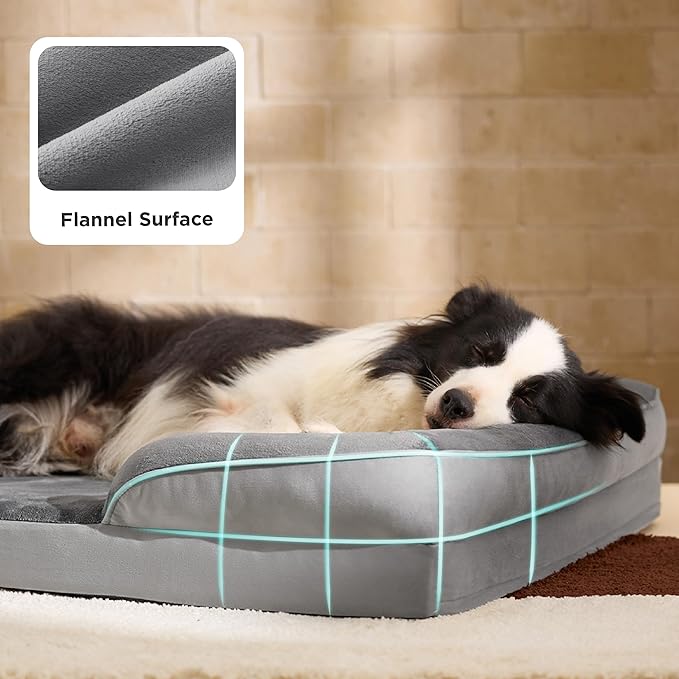 Bedsure L Plus Orthopedic Dog Bed for Large Dogs - Washable Dog Cat Bed Waterproof, L Plus Big Comfort Dogs Couch Sofa with Washable Removable Cover, Pet Bed with Nonskid Bottom, Hazel, 38"