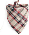 Dog Bandana(Retro Beige Red Green Tartan S)