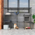 Oneluck 41Inch Catio Outdoor Cat Enclosure with Super Large Enter Door, Balcony Cat Playpen with Platforms,DIY Outside Cat Patio Large Exercise Place Ideal for 1-2 Cats