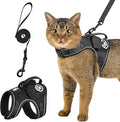 OneTigris Cat Harness and Leash - Escape Proof Soft Adjustable Kitten Harness, Breathable, Comfortable, Durable Water-Resistant Tactical Vest with Reflective Strips and Pocket for Cat Tracker