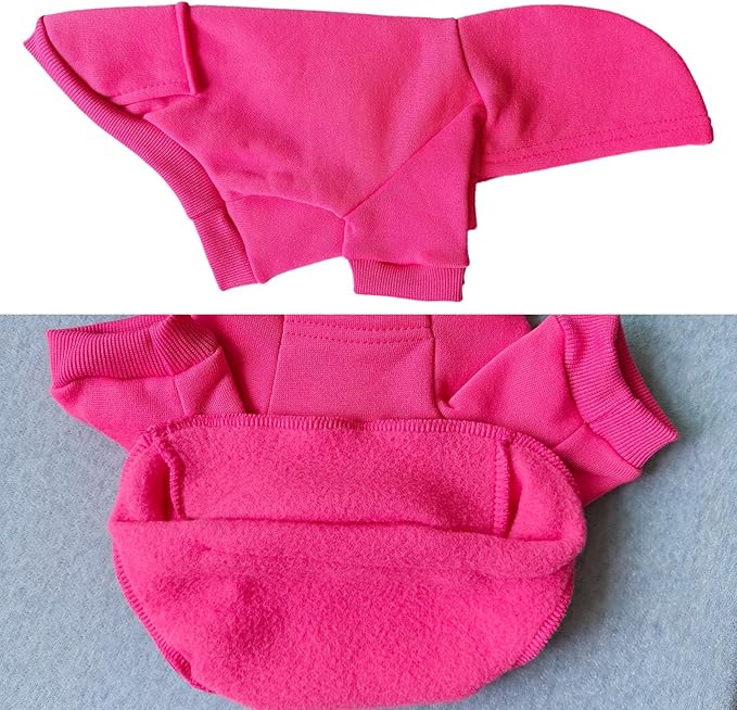 Jecikelon Winter Dog Hoodie Sweatshirts with Pockets Warm Dog Clothes for Small Dogs Chihuahua Coat Clothing Puppy Cat Custume (Rose red, Medium)