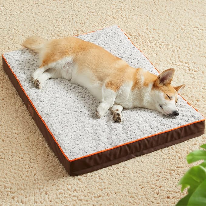 WESTERN HOME WH Medium Dog Bed for Medium Size Dogs, Orthopedic Pet Bed Waterproof Mattress with Removable Washable Cover, Thick Egg Crate Foam Dog Bed with Non-Slip Bottom