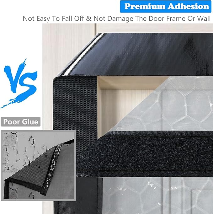 RELIANCER Magnetic Thermal Insulated Door Curtain,Waterproof EVA Door Cover,Fit Doors Size Up to 32"x96",Temperature Protection Insulated Doorway Curtain Partition,Patio Self-Closing Doors Net Screen