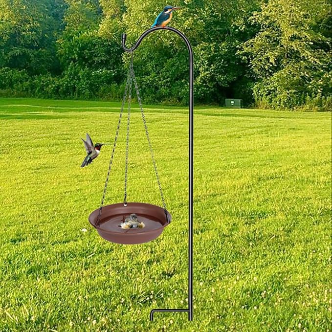 Hanging Bird Bath for Outside, VUWEZ Hanging Birdbath & Bird Feeder for Outdoors, Birds Water Wild Feeders Tray Bowl Accessories for Outdoor, Small Large Birdbaths Bowls for Garden Balcony Decoration