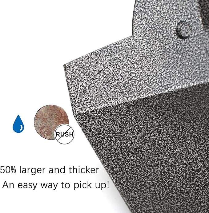 Pooper Scooper, Metal Aluminum Tray and Spade Poop Scoop Set with Adjustable Stainless Steel Long Handle, Pet Waste Removal Heavy Duty Poop Scooper (Tray&Spade, Small)