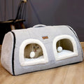 Cat Bed for Indoor Cats，Foldable cat cave，Anti-Slip & Water-Resistant Bottom，cat Houses for Indoor Cats or Small Dogs, Kitten Tent, Rabbit Double Hole Bed:(27.5"×15.3"×15"