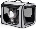 Pecute Dog Car Carrier Light Weight 19.7×16.9×14.8in, Dog Carrier Easy to Assemble, Dog Car Crate Portable and Breathable,Pet Carrier for Indoor and Outdoor, Dog Travel Crate with Curtain Gray