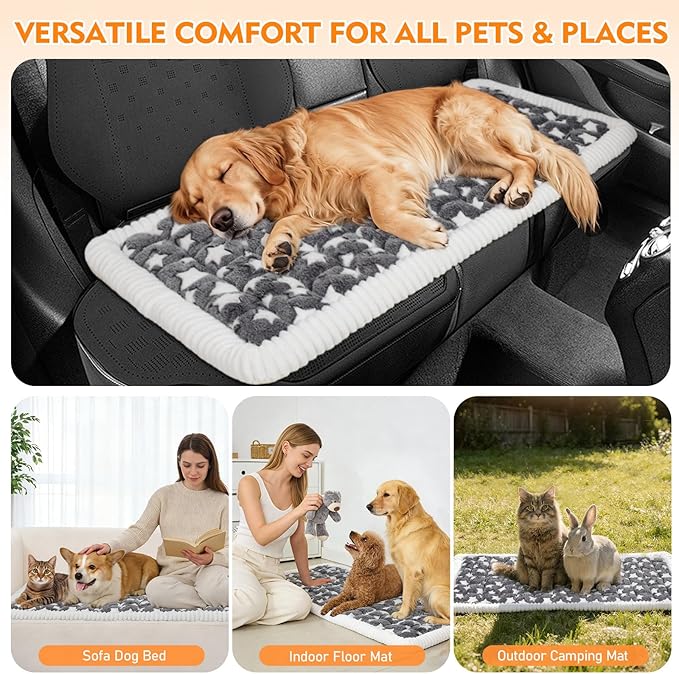 Car Back Seat Mat for Dog 53"x24" Dog Bed for Car Scratch Proof Non Slip Thick Odorless Non Fading Pet Travel Cushion Bed Overlay for Hard Bottom Extender & Cat Rabbit Pet Car Seat Cover Protector