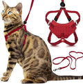 Houdini™ Escape Proof Cat Harness and Leash Set by OutdoorBengal – Red, Large Cat Harness for Walking Big Cats