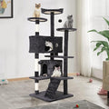 Heavy Duty Cat Tree Tower, 54" Tall Cat Tower for Indoor Cats with Cat Scratching Post with Bed, Cat Condo, Hanging Ball, Multi-Level Cat Climbing Tower Cat Trees Furniture Activity Center, Dark Grey