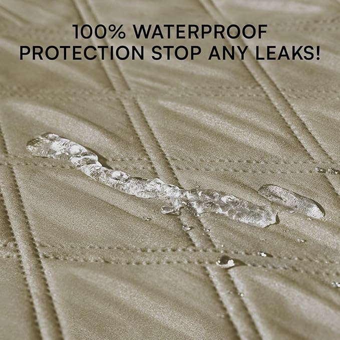 Luciphia 100% Waterproof Couch Cover Blanket for Dogs Anti-Slip Pet Couch Protector Sofa Mat Puppy Cat Blanket with Non-Slip Bottom, Taupe White, 30x70 Inch