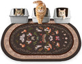 Bienbee Cat Litter Mat, 40" x 30" Jumbo Size Litter Box Mat Rug with Non-Slip Bottom, Urine and Water Proof, Easy to Clean Cat Supplies Essentials for Indoor Kitty Kitten Floor,Brown Mushrooms XL