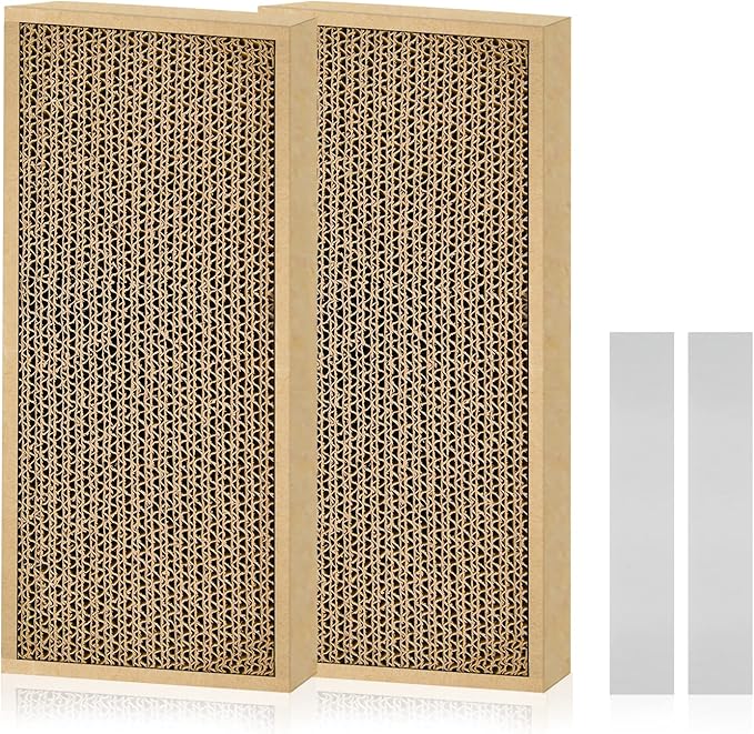 HappyFreeSX Splicing Cat Scratch Pad: Cat Scratchers for Indoor Cats and Kitten, 2 Pack Cat Scratching Pad, Cat Scratcher Cardboard, Cat Scratching Pad, Premium Scratch from Cats, Double-Sided Design