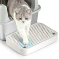 Litter Box Step, Litter Box Ramp/Catcher, Anti-Tracking & Easy to Clean, Ideal for Small & Elderly Cats (White)