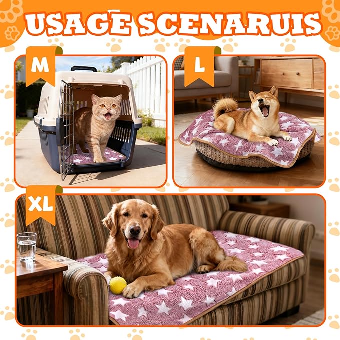 3 Pcs Dog Blanket Super Soft Pet Puppy Blankets Calming Dog Blankets for Small, Medium Large Dogs Warm Sleep Mat Washable Dog Blanket for Puppy Cat (42"×30")