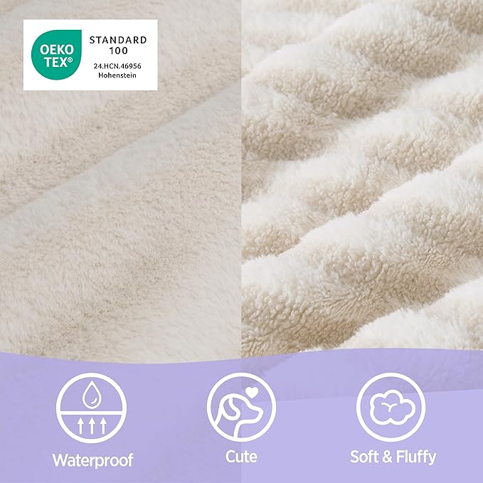 LE SURE Cute L-Plus Dog Beds, Orthopedic Waterproof Large Pet Bed with Sides, High Back Non-Slip Bottom and Egg-Crate Foam Dog Couch Sofa with Washable Removable Cover, Beige