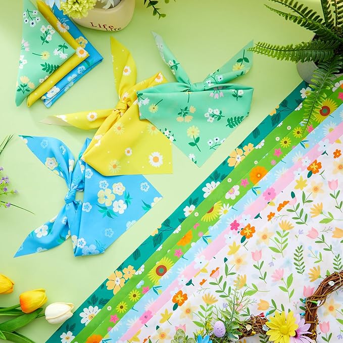 Abbylike 50 Pieces Spring Dog Bandanas Bulk Flower Daisy Sunflower Dog Bandanas for Pets Triangle Kerchief Scarf Bibs for Spring Pets Dogs Party Costume Accessories, 25 Styles (31.5 x 21.7 x 21.7)