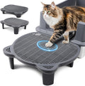 Adjustable Cat Ramp Litter Box Step Double Layer with Filter Function, Elevated Litter Box Ramp for Senior Cats Easy Cleaning Cat Litter Tray for Floor Indoor (Dark Grey)