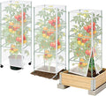3 Pack Garden Netting Cover for Square Tomato Cage, 48"x14"Bird Netting Barrier with Zipper Drawstring Tomato Trellis Net Mesh Climbing Plant Cover for Protecting Vegetable Fruits from Animals Insect