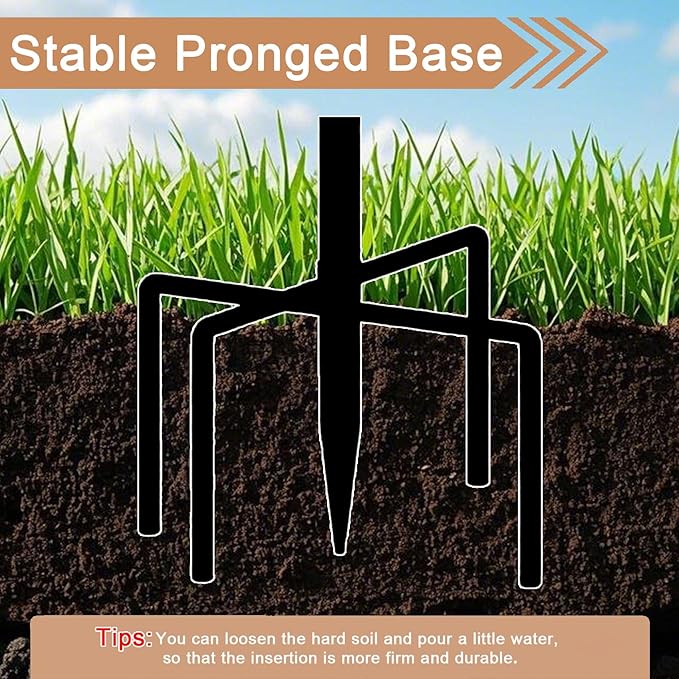 3" Deep Metal Bird Bath for Outdoors, Removable 13" Dia Bowl with Stable Upgrades Stake, Easy to Clean Birdbaths for Garden Yard Lawn Decor 1.4 Gallon