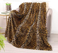 Bnuitland Leopard Print Fleece Flannel Throw Blanket, 300 GSM Double Sided Cheetah Print Blanket for Bed Sofa Couch Travel, Super Soft Fuzzy Fluffy Lightweight for Adults and Kids, 50×60 inch