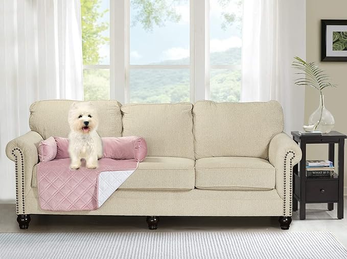 Brilliant Sunshine Premium Calming Dog Bed Mat, Silky Velvet, Removable Washable Cover, Cushion Protector and Couch Covers for Dogs, Pets, Cats, Medium, Silver Pink
