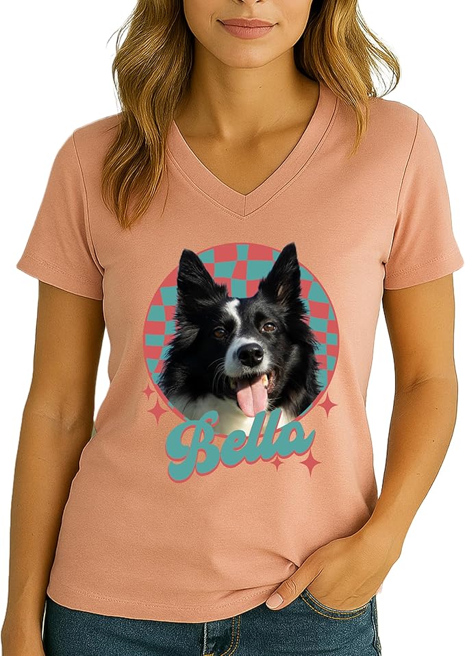 Custom Dog Mom Shirt for Women Pet Ears Sweatshirt with Name Unique Puppy Line Art Cute Dad Hoodie for DogDad Owner Lover