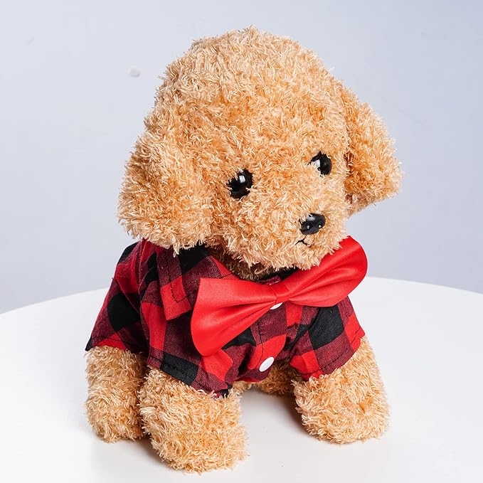Tongcloud 3 Pack Plaid Puppy Cat Shirt - Cute Dog & Cat Shirts for Extra Small Dogs & Cats - Birthday Party & Holiday Photos (Red, Blue & White, XXX-Large)