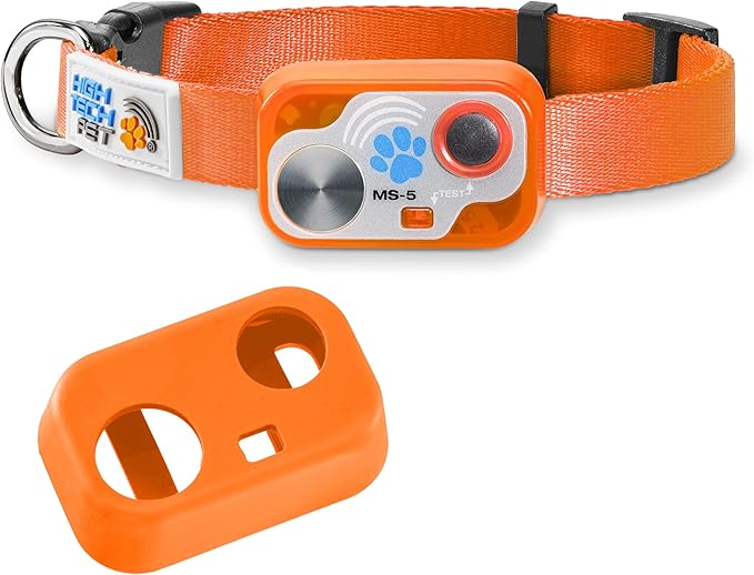 MS-5 Automatic Pet Door Collar by High Tech Pet, Genuine Dog Collar for Power Pet Doors - Deluxe Strap (Orange, Medium) - DC-ORANGE-MS5-M
