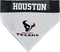 NFL DOG BANDANA - HOUSTON TEXANS REVERSIBLE PET BANDANA. 2 Sided Sports Bandana with a PREMIUM Embroidery TEAM LOGO, Large/X-Large. - 2 Sizes & 32 NFL Teams available